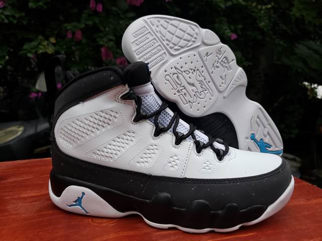 Air Jordan 9 AJ IX Men's Basketball Shoes White Black Blue-04 - Click Image to Close